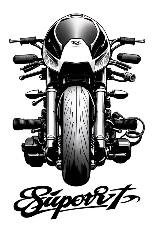 super sport motorbike, bike helmet, vehicle mechanics, 4wd, sleeve for forearm or thigh tattoo design idea
