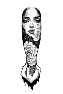 friend hande reaching tattoo design idea