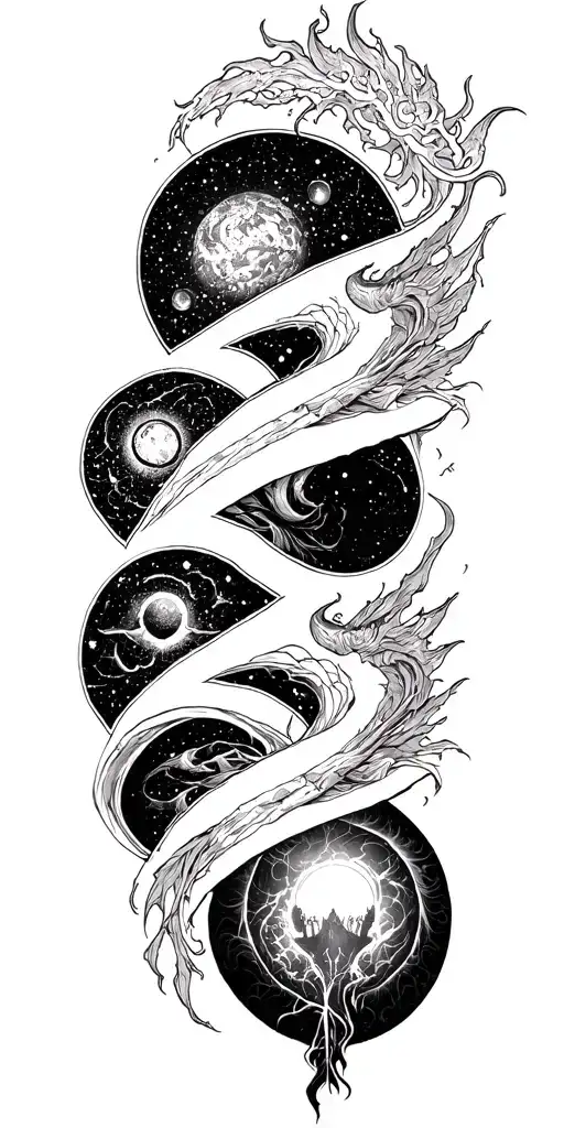 seven deadly sins with univers tattoo design idea