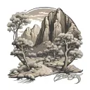zion national park scene tattoo small tattoo design idea