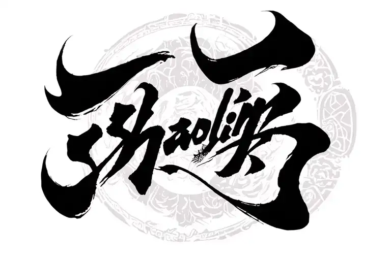 word "shaolin" tattoo design idea