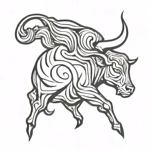 Taurus sign, cunning and gentle woman tattoo design idea