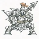 warrior chess piece tattoo design idea