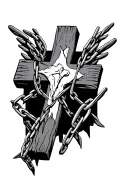 Christian cross with broken chains tattoo design idea