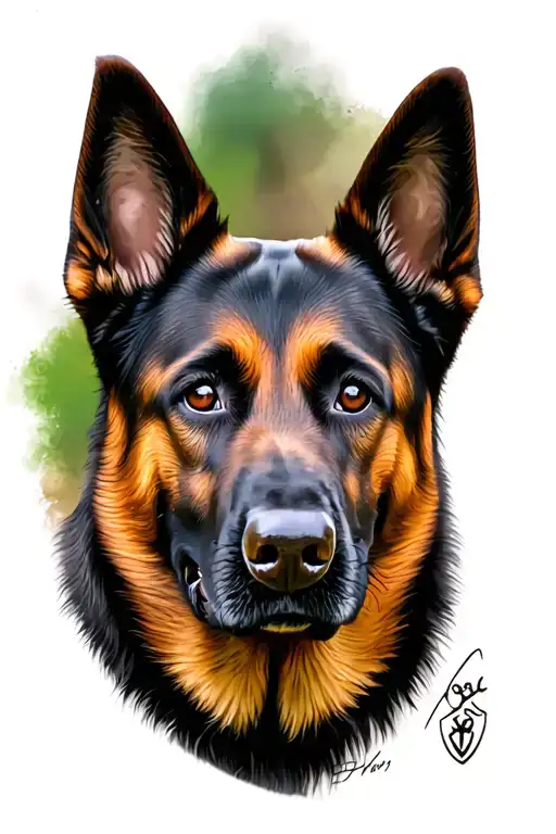 belgian malinois face tattoo design idea