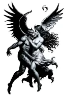 The devil kissing an angel scary tattoo  tattoo design idea