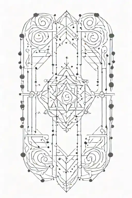 lines and dots tattoo design idea