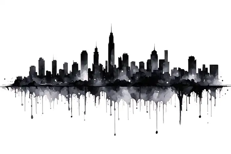 city skyline tattoo design idea