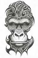 tribal gorilla face tattoo design idea