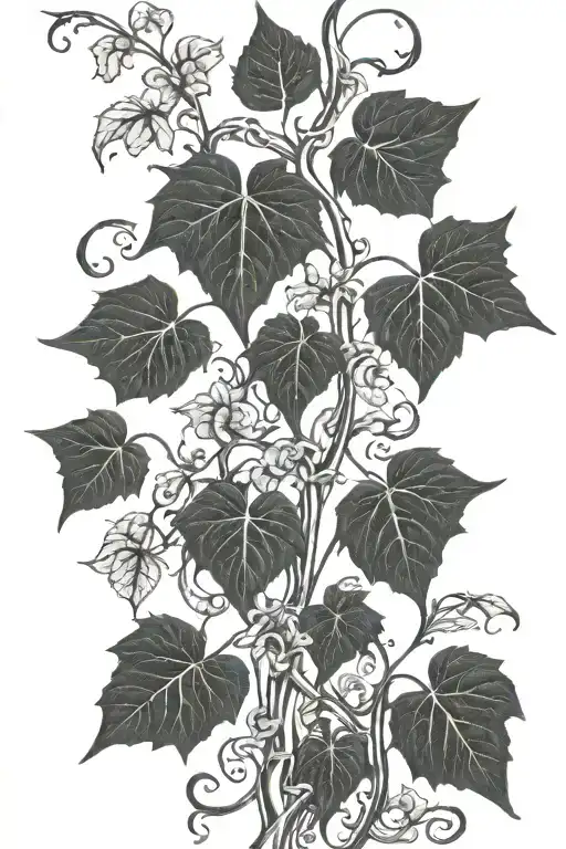 climbing ivy vines tattoo design idea