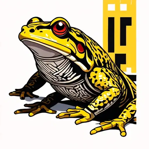 yellow frog japanes samurai warrior tattoo design idea