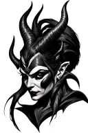 Maleficent horns tattoo design idea