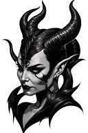 Maleficent horns tattoo design idea