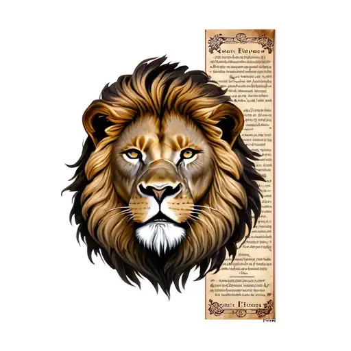 On your arm a sleave with a Lion+Old Testament Bible. "Genessis 49: 9" Kings of Kings Lords of Lords and tattoo design idea