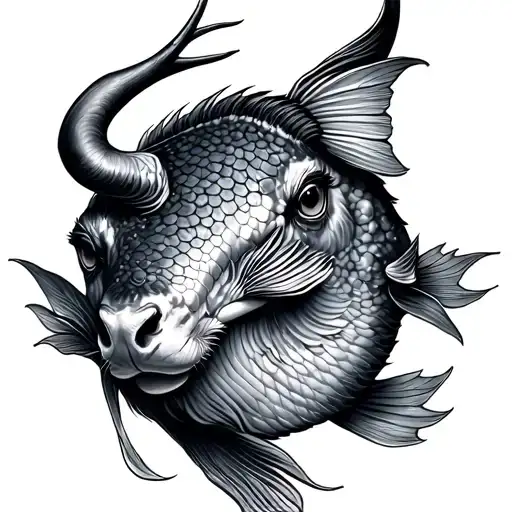 Pisces Taurus tattoo design idea