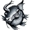 Pisces Taurus tattoo design idea
