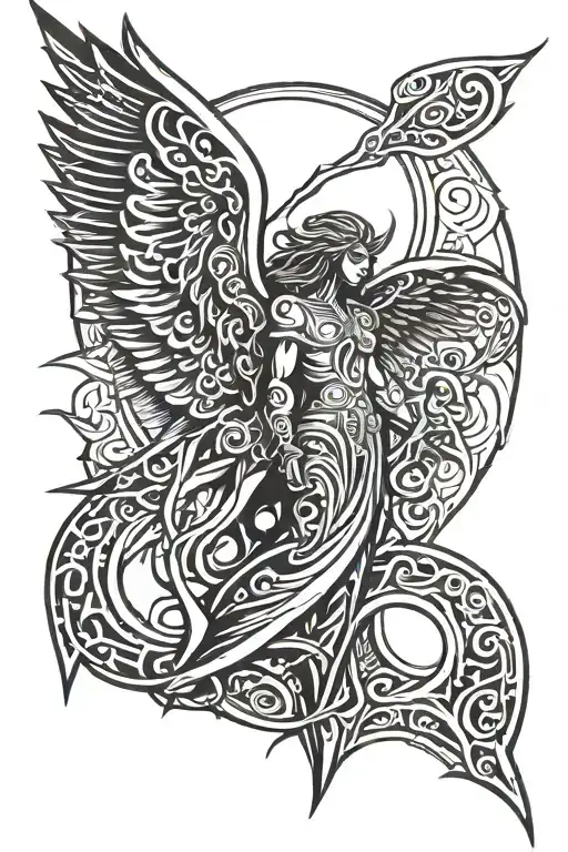 arch angel michael tattoo design idea