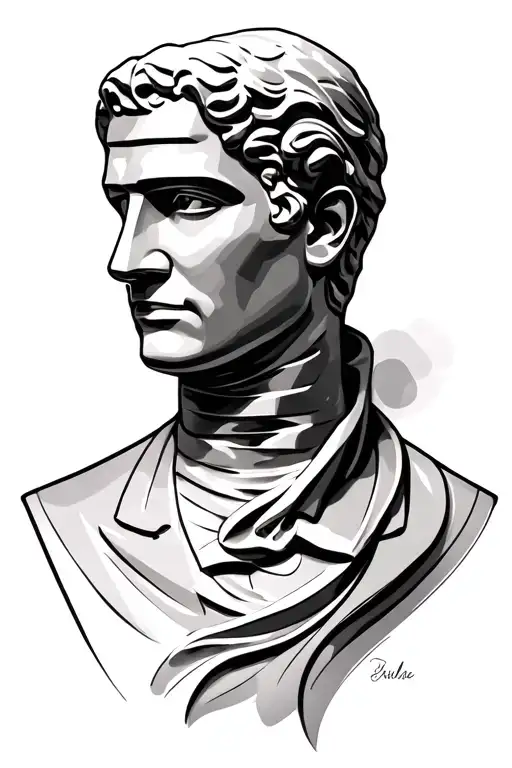 Minimalist oscar statue tattoo design idea