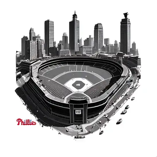 Phillies stadium skyline tattoo design idea