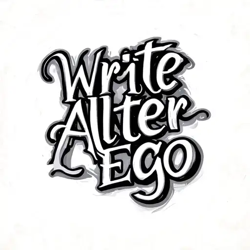 Write the alter ego word tattoo design idea