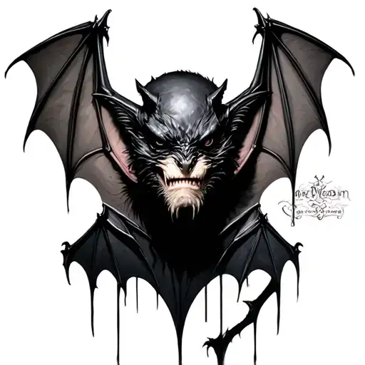 realistic Gothic Bat tattoo design idea