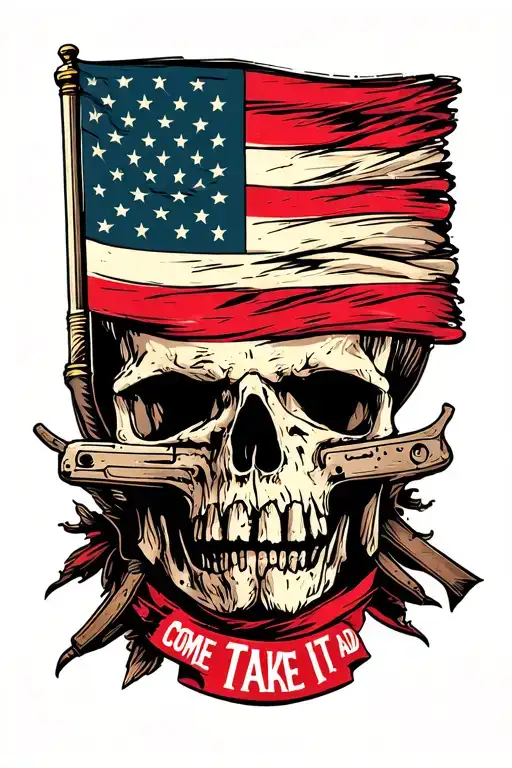 come and take it flag tattoo design idea