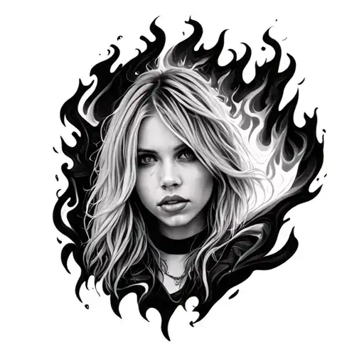 avril lavigne fire epic tattoo design idea