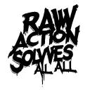 "RAW ACTION SOLVES ALL" zeus tattoo design idea