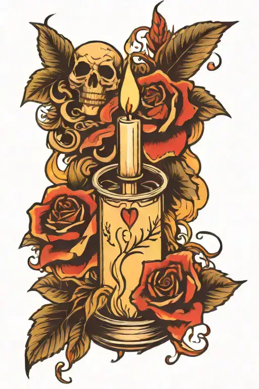 candle burning at both ends tattoo design idea