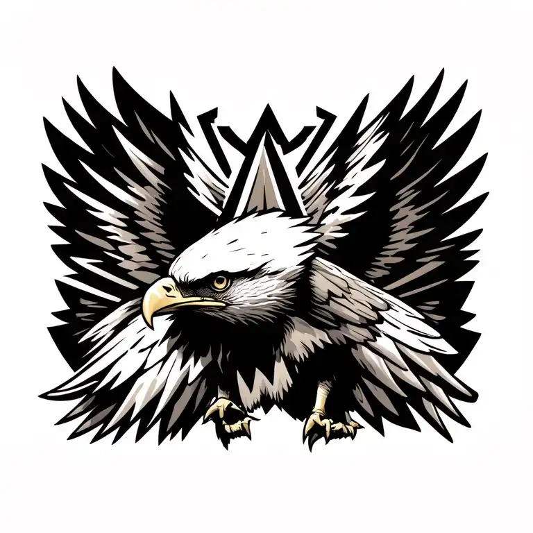 bald eagle soaring tattoo design idea