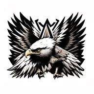 bald eagle soaring tattoo design idea