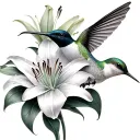 Lily And Hummingbird tattoo design idea