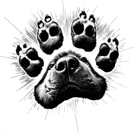 Dark side of the moon album but one of hte light beams are dog paws  tattoo design idea