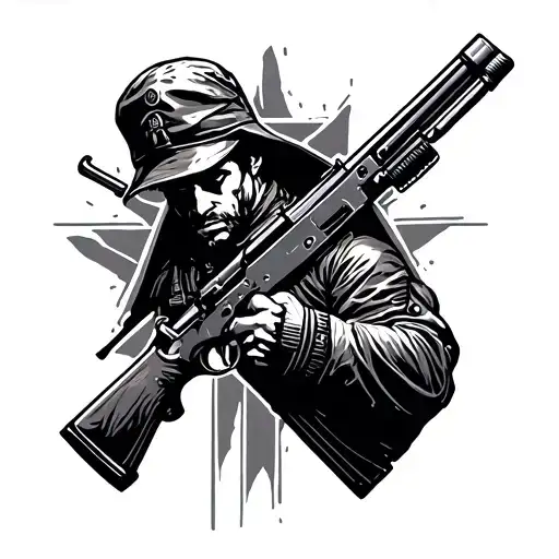 Infantry Cross Rifles tattoo design idea