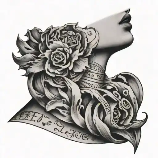 quote on neck tattoo design idea