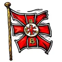 red line flag and Maltese cross firefighter  tattoo design idea