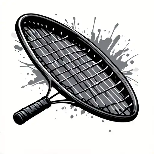 Tennis racket tattoo design idea