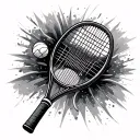 Tennis racket tattoo design idea