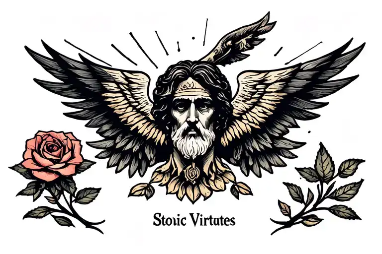 4 Stoic Virtues tattoo design idea