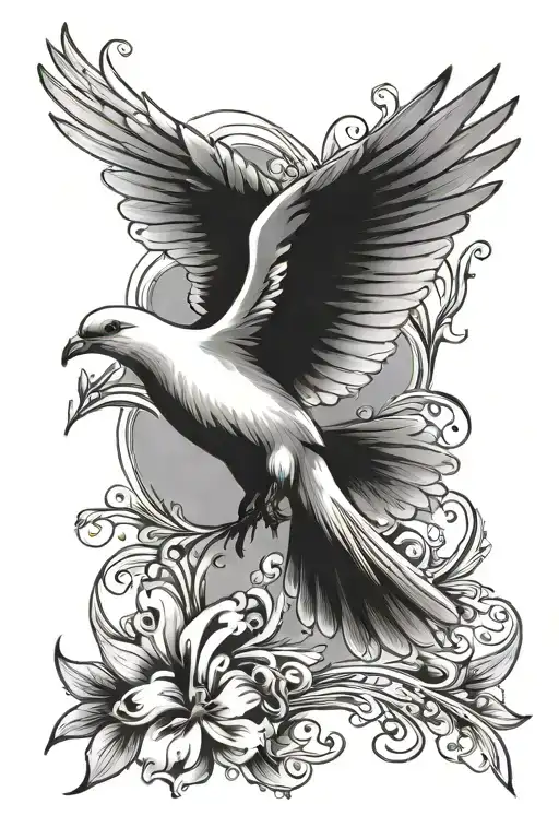 Holy Spirit dove tattoo design idea