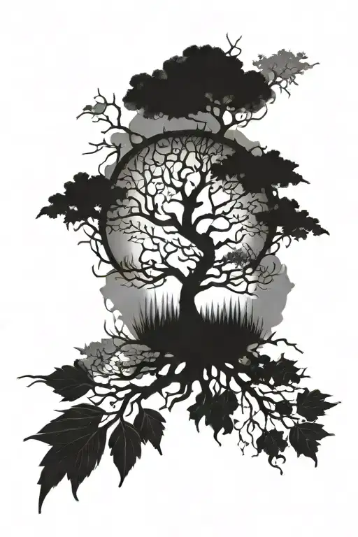 Leafless Tree tattoo design idea