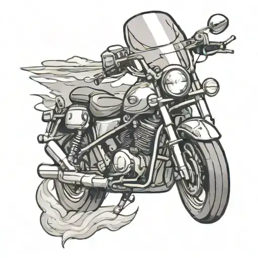 adventure motorcycle tattoo design idea