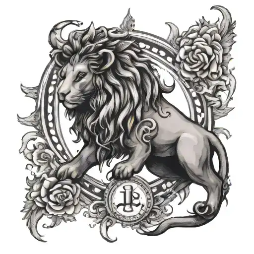 name prasanna leo zodiac sign tattoo design idea