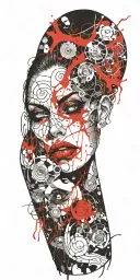 demonic witch alter tattoo design idea