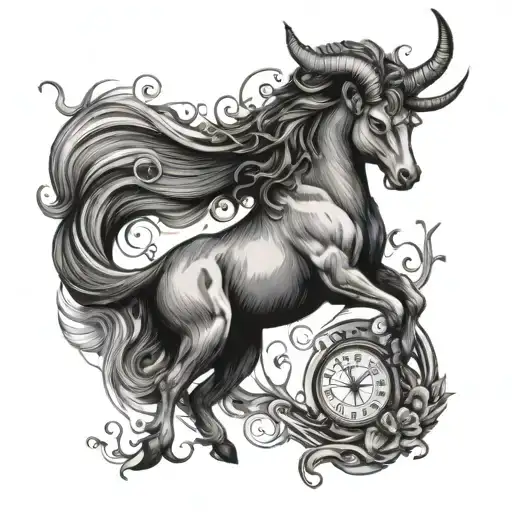 Capricorn magician tattoo design idea