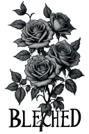 "BLEACHED" vine with roses growing tattoo design idea