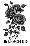 "BLEACHED" vine with roses growing tattoo design idea