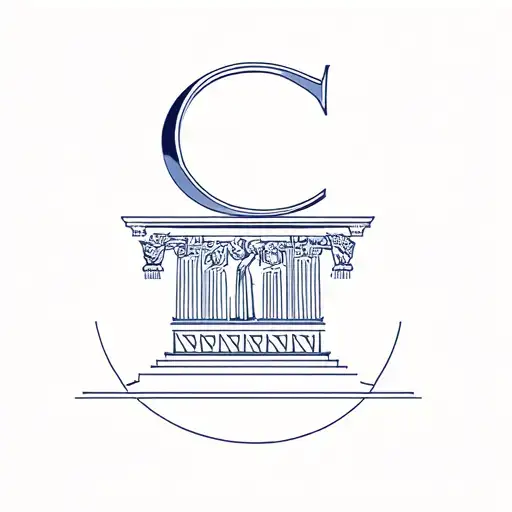 In connection with the building with the letter C and the Roman figure IV tattoo design idea