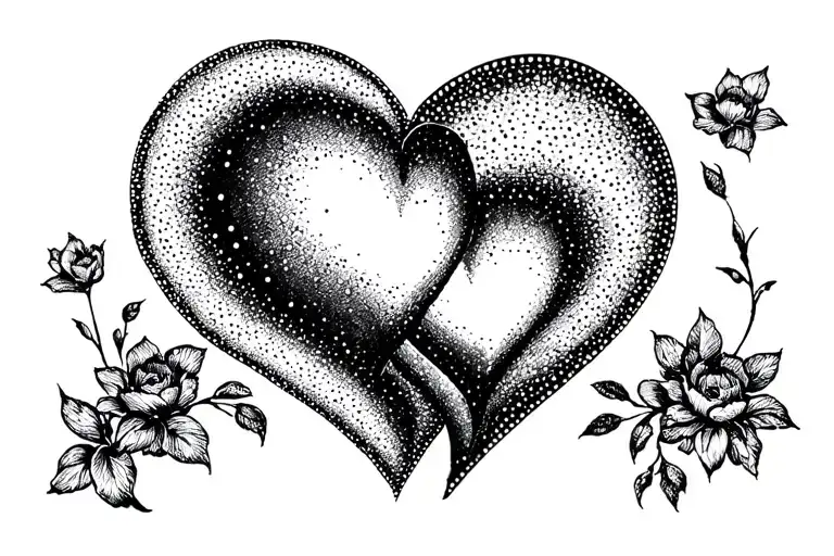 double heart intertwined tattoo design idea