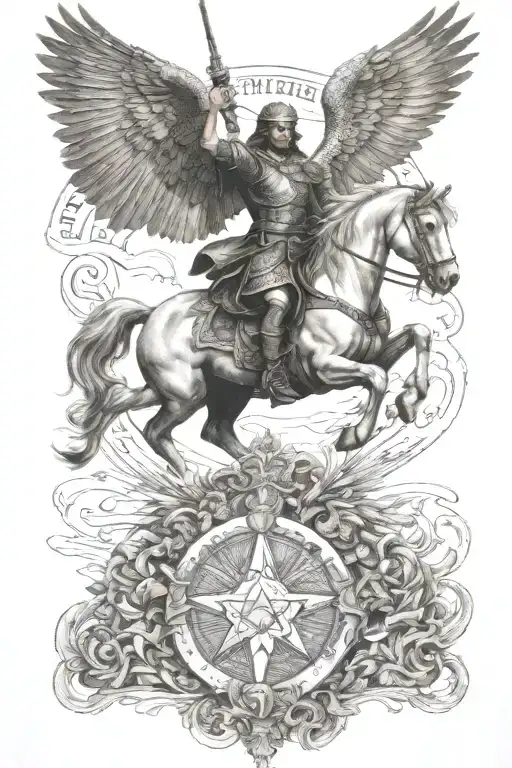 saint michel victory day: 15th tattoo design idea